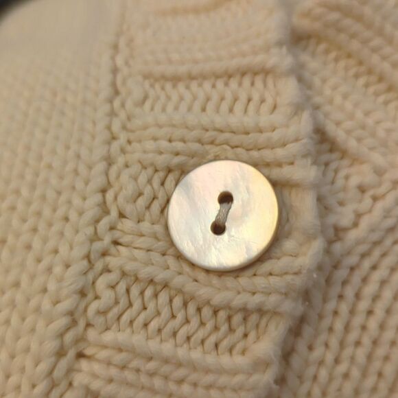 Land's End white knit cardigan sweater size small - Picture 6 of 9